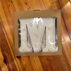 White Marquee Letter 'M' Light